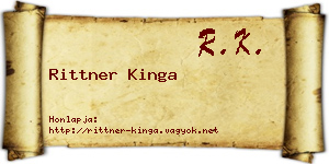 Rittner Kinga névjegykártya